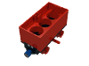 Набор LEGO Train Battery Box Car with Black Base, Red Wheels and Magnets, Красный