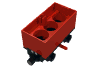 Набор LEGO Train Battery Box Car w/ Black Base, Black Wheels and Magnets, Красный