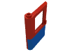 Набор LEGO Door 1 x 4 x 5 Train Left with Blue Bottom Half Print, Красный