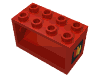 Набор LEGO String Reel 2 x 4 x 2 Holder with Classic Fire Logo Print, Красный