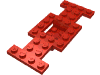 Набор LEGO Vehicle, Base 4 x 10 x 2/3 with 2 x 2 Recessed Center with Smooth Underside, No Center Hole, Красный