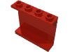 Набор LEGO Panel 1 x 4 x 3 [Hollow Studs], Красный