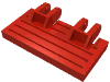 Набор LEGO Hinge Train Gate 2 x 4 Locking Dual 2 Fingers with Rear Reinforcements, Красный