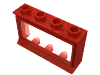 Набор LEGO Window 1 x 4 x 2 Classic with Long Sill [Complete], Красный