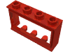 Набор LEGO Window 1 x 4 x 2 Classic with Short Sill, No Glass, Красный