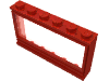 Набор LEGO Window 1 x 6 x 3 Panorama (old type) with Solid Studs and Fixed Glass, Красный