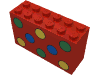 Набор LEGO Brick 2 x 6 x 3 with Green, Yellow and Blue Dots Print, Красный