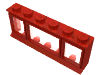 Набор LEGO Window 1 x 6 x 2 (old type) with Extended Lip and Solid Studs, with Fixed Glass, Красный