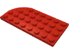 Набор LEGO Plate Round Curved 4 x 8 Left with Waffle Bottom, Красный
