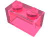 Набор LEGO Brick 1 x 2 without Bottom Tube, Trans-Dark Pink