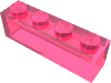 Набор LEGO Brick 1 x 4 without Bottom Tubes, Trans-Dark Pink