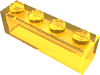 Набор LEGO Brick 1 x 4 without Bottom Tubes, Trans-Yellow