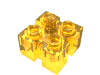 Набор LEGO Brick, Modified 2 x 2 with Grooves and Top Peg, Trans-Yellow