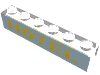 Набор LEGO Brick 1 x 6 without Centre Studs with Yellow/Blue HOTEL Print, Trans-Clear