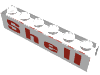 Набор LEGO Brick 1 x 6 without Centre Studs with Red/White Shell Print, Trans-Clear