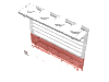 Набор LEGO Panel 1 x 4 x 3 - Solid Studs with Red Stripe and White Stripes Print, Trans-Clear