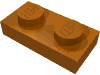 Набор LEGO Plate 1 x 2, Темно-оранжевый