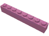 Набор LEGO Brick 1 x 8, Темно-розовый