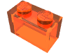 Набор LEGO Brick 1 x 2 without Bottom Tube, Trans-Neon Orange