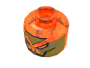 Набор LEGO Minifig Head with Gold Paint and Slanted Eyes Print [Blocked Open Stud], Trans-Neon Orange