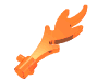 Набор LEGO Wave / Flame Rounded with Base Pegs, Trans-Neon Orange