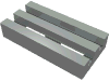 Набор LEGO Tile Special 1 x 2 Grille without Bottom Groove, Светло-серый