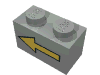 Набор LEGO Brick 1 x 2 with Yellow Left Arrow with Black Border Print, Светло-серый