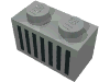 Набор LEGO Brick 1 x 2 with Black Grill Print, Светло-серый