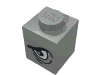 Набор LEGO Brick  1 x  1 with Angry Eye Right/Sad Eye Left Print, Светло-серый