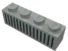Набор LEGO Brick 1 x 4 with Black Grill Print - 15 Bars, Светло-серый