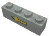Набор LEGO Brick 1 x 4 with Yellow Left Arrow and Black Border Print, Светло-серый