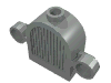 Набор LEGO Front Grill 1 x 2 x 2 Round Top [Lights & Centre Top Stud], Светло-серый