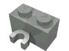 Набор LEGO Brick Special 1 x 2 with Vertical Clip [Thick U Clip], Светло-серый