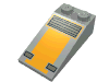Набор LEGO Slope Brick 18  4 x  2 with Orange and Grey Rectangles Print, Светло-серый