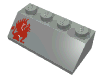 Набор LEGO Slope 45В° 2 x 4 with Red Dragon Left Print, Светло-серый