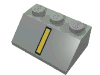 Набор LEGO Slope 45В° 2 x 3 with Yellow Line and Black Border Print, Светло-серый