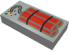 Набор LEGO Tile 1 x 2 with Dynamite Print, Светло-серый