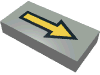 Набор LEGO Tile 1 x 2 with Arrow Long Yellow with Black Border Print, Светло-серый
