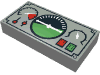 Набор LEGO Tile  1 x  2 with Avionics Black and Green Print, Светло-серый