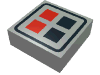Набор LEGO Tile 1 x 1 with Red and Black Buttons Print, Светло-серый