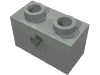 Набор LEGO Technic Brick 1 x 2 with Axle Hole Type 2 [X Opening], Светло-серый
