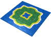Набор LEGO Baseplate 32 x 32 with Island and Water Print, Светло-серый