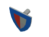 Набор LEGO Minifig Shield Triangular with Red/Gray Halves and Blue Border Print, Светло-серый