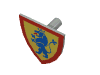 Набор LEGO Minifig Shield - Triangular with Blue Lion, and Yellow Background Print, Светло-серый