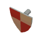 Набор LEGO Minifig Accessory Shield Triangular with Red/Peach Quarters Print Castle, LEGOLAND Castle, Knight, Tournament, Светло-серый