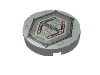 Набор LEGO Tile  2 x  2 Round with Hexagonal Hatch Print, Светло-серый