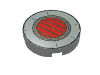 Набор LEGO Tile, Round 2 x 2 with SW Podracer Vent Print, Светло-серый