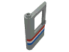 Набор LEGO Door 1 x 4 x 5 Train Left with Red/White/Blue Stripe Print, Светло-серый
