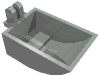 Набор LEGO Hinge Bucket 2 x 3 Curved Bottom, Hollow, with 2 Fingers, Светло-серый