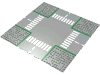 Набор LEGO Baseplate Road 32 x 32 9-Stud Crossroads with Road Print [6304 / 1060], Светло-серый